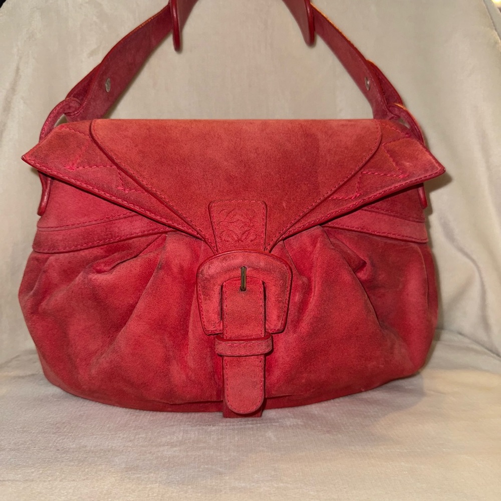 Loewe Elegant Pink Suede Women's Bag